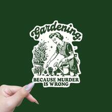 Nhãn dán làm vườn cổ điển - "Làm vườn vì sai" Thiết kế cổ điển vui nhộn với hình ảnh người phụ nữ đang tưới cây, Nhãn dán vinyl có thể tái sử dụng cho máy tính xách tay, bình nước, mũ bảo hiểm, gỗ, nhựa, thủy tinh, kim loại, gốm sứ, trang trí sân vườn | Trích dẫn vui tươi | - Nhiều màu - Xem 1