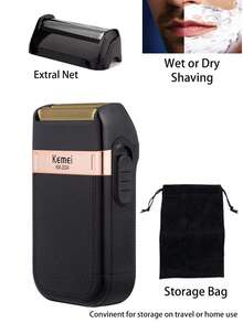 Kemei Bộ 2 món máy cắt tóc và cạo râu chuyên nghiệp, máy cắt tóc KM-2299 lưỡi chữ T 0mm, máy cạo râu KM-2024 lưỡi dao chuyển động tịnh tiến, bộ dụng cụ chăm sóc cá nhân hàng ngày dành cho nam giới, bộ dụng cụ tỉa và cạo râu chuyên nghiệp như ở salon. - màu đen - Xem 8