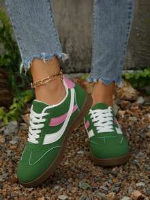 1 para damskich butów sportowych na co dzień, sznurowane buty do biegania z miękką podeszwą, buty sportowe do rekreacji, tenisówki