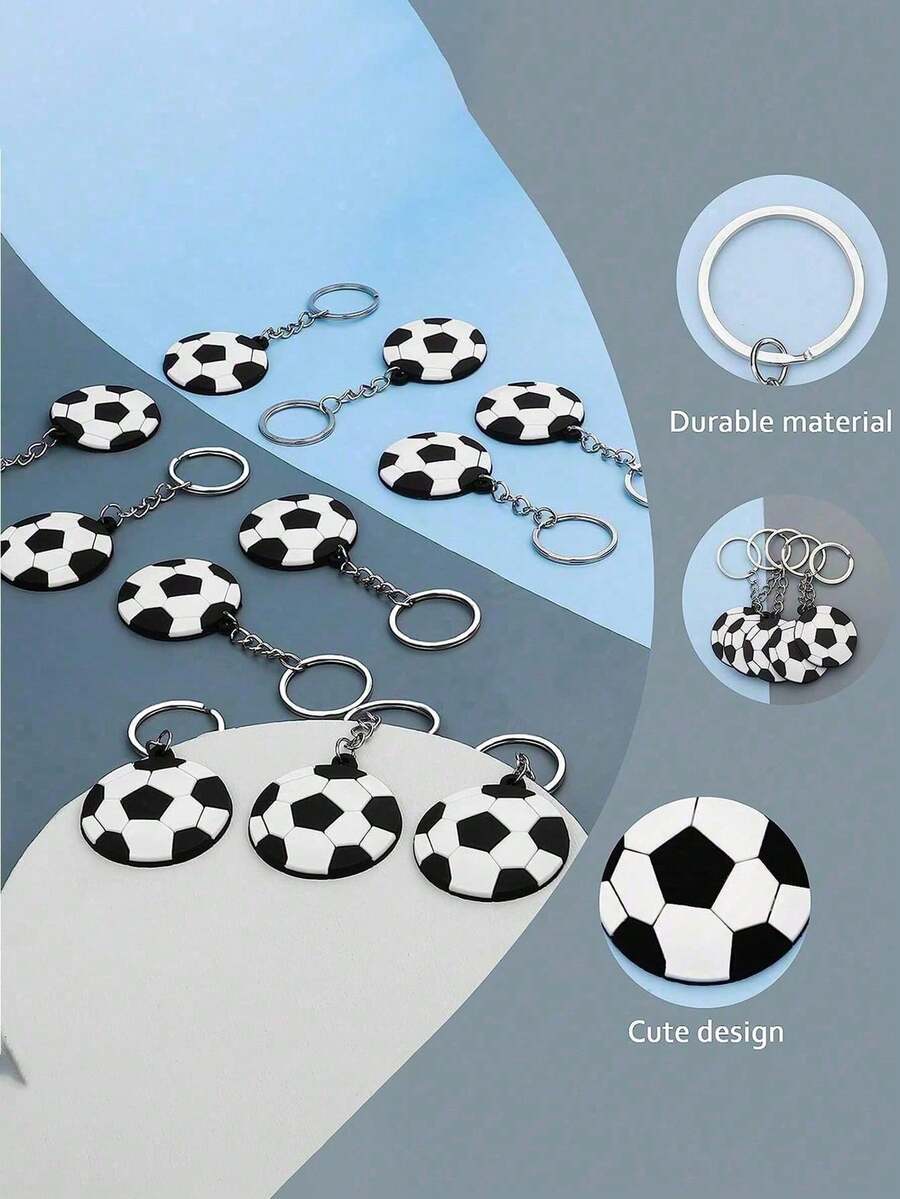 1pc Football Shaped Keychain Decoration Set, Suitable For Valentine's Day, Wedding, Birthday, Wedding Supplies - Multicolor - View 1