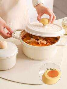 1pc Silicone Heat Resistant Pot Lid Cover, High Temperature Insulation Sleeve, Non-Slip Pot Lid Handle Protector, Kitchen Anti-Scald Lid Lifter, High Heat Resistant Hand Protector For Cooking Pot, Casserole Lid Grip - Multicolor - View 3