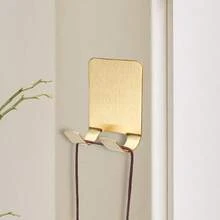 1pc/2pcs Stainless Steel Razor Holder, Stainless Steel Storage Hook, No Drilling Self-Adhesive Backing, Available In Black/Silver/Gold, Suitable For Kitchen, Bathroom, Can Store Razor, Peeler, Power Cord, Ideal Home Gift, Perfect Gift For Grandpa, Dad, Brother, Husband - Multicolor - View 3