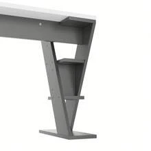 Home Office Desks - White+Gray - View 8