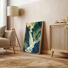 1PC Travel, Vintage Classic And Fashionable Style Canvas Paintings, Hokusai Style Japanese Waterfall Landscape Canvas Art Posters, Frameless Wall Arts Decor, Home Office, Bathroom, Living Room, Bedroom, Study, Corridor, Dining Room, Coffee Shop Decor(No Frame) - Multicolor - View 5