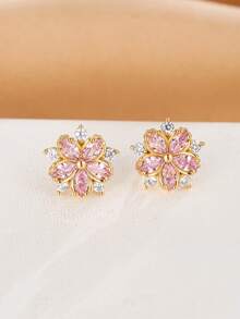 1 Pair Delicate Floral Earrings, Gentle & Fashionable Korean Style, Suitable For Daily Wear