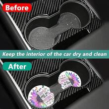 nuevoJuego de 2 posavasos de cerámica absorbente, murciélago fantasma de Halloween, posavasos de cerámica para portavasos y accesorios interiores de coche para mujeres y hombres - Sé amable Girasol - Ver 5