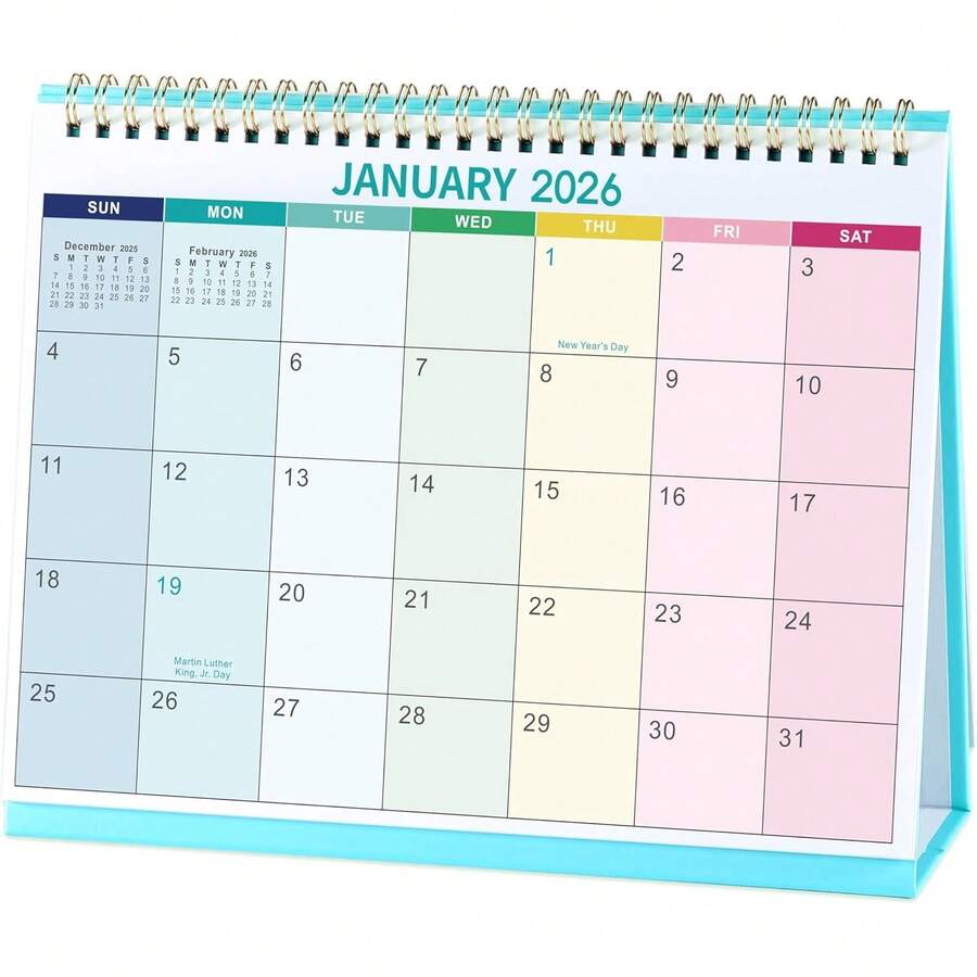 2026 Desk Calendar - JAN 2026 - DEC 2026, Calendar 2026, 9.8