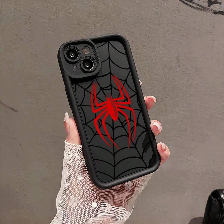 Unique High-Side Anti-Drop Design With Spider Pattern Printing. Anti-Drop And Shockproof All-Inclusive Mobile Phone Case Suitable For IPhone 17pro Max/17pro/17Air/17/16plus/16/15/14/13/12/11/XSMAX/XS/Galaxy S22plus/S23ULTRA/S24FE/S25 EDGE/A54/A53/A52/A36/A35/A34/A33/A17/A16/A15/A14/A13. Cute And Fashionable. It Is A Good Choice For Birthdays, Christmas And Halloween Gifts. - màu đen - Xem 1