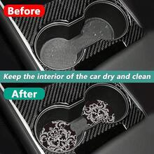 nuevoJuego de 2 posavasos de cerámica absorbente, murciélago fantasma de Halloween, posavasos de cerámica para portavasos y accesorios interiores de coche para mujeres y hombres - flores de la vendimia - Ver 5