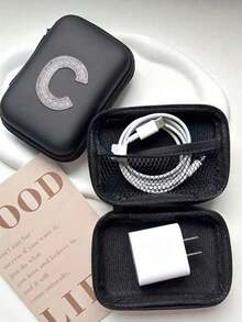 5/3/1 piezas Caja de almacenamiento de cuero PU con letra A-Z, Portador de tarjetas de juego, Organizador de caja de tarjetas de identificación/tarjetas/tarjetas de presentación, Adecuado para viajes, accesorios digitales, estuche para auriculares - Multicolor - Ver 10