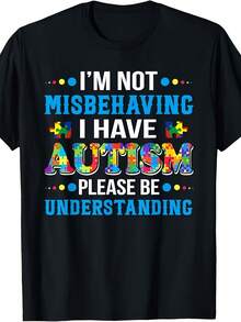Autism Awareness I'm Not Misbeng I Have Autism T-Shirt - 款式9 - 查看 1