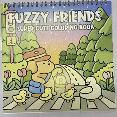 A Cute And Fluffy Animal Friends Colouring Book For Children, With A 120g Pearlescent Paper Cover, Containing 24 Pages Of Interactive Illustrations Of Adorable Animals. Suitable For Both Children And Adults, It Can Relieve Stress, Enhance Creativity, And Strengthen Emotions. It's The Perfect Gift For Halloween, Thanksgiving, Christmas, Parties, For Family, Children, And Friends. Office Supplies|Study Supplies|Art Supplies