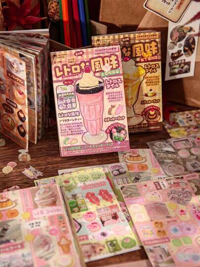 30 Sheets Vintage Style Sticker Book - Retro Doodle Stickers For Decorating Bottles, Cars, Laptops, Guitars, Bicycles, Motorcycles, Skateboards, Helmets, Luggage, Diary And Scrapbook. Fun DIY Creative Toy For Customizing Personal Accessories