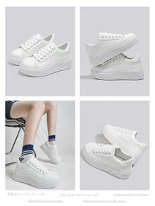 Alan Vincent[Thick-Soled White Shoes Series]2025 New White Shoes For Women, Ladies Platform Shoes, Classic Women's Shoes, Comfortable And Fashionable Sneakers, Increase Height By 5cm, Suitable For Short Women Classy Aesthetic Casual And Versatile