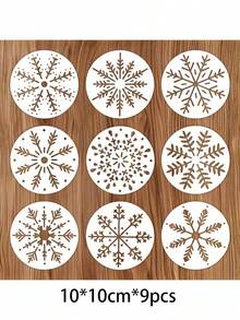 Set de 8 plantillas navideñas reutilizables - Plantillas de plástico con diseños de copos de nieve, bastón de caramelo, estrella y árbol de Navidad, Papá Noel, muñeco de nieve, adecuado para manualidades DIY, decoración del hogar, camisetas, artesanía, pintura en lienzo y muebles