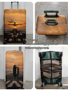 1pc 300G/Square Meter Airplane Travel Series Printed Pattern, Very Suitable For Business Travel, Summer Vacation Back To School, Checked Luggage, Scratch-Resistant And Wear-Resistant Polyester Protective Cover Suitable For Men And Women's Luggage Cover, Dust-Proof Travel Accessories Are Easy To Hand Wash, Washable And Detachable, Essential Accessories For Outdoor Vacation Travel (Fits 20-28 Inch Luggage) - Multicolor - View 9