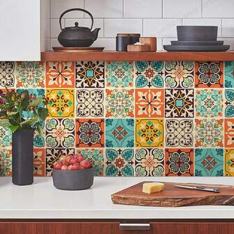 30 Pieces Of 3D Mosaic Bohemian Tiles, Self-Adhesive, Self-Adhesive Mosaic Tiles, Kitchen And Bathroom Decorative Wall Stickers