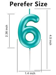 Lumânări pentru tort de ziua de naștere cu cifre albastre deschise, decorațiuni metalice pentru tort, potrivite pentru ziua de naștere, aniversare, dezvăluirea genului, petrecere a burlacilor, absolvire - temă prințesă, fără pene, lumânări multifuncționale pentru sărbători, nu necesită electricitate - Bleu - Vizualizare 13