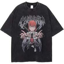 Camiseta Hombre Mujer Manga Corta Negra 100% Anime Divertido Texto Manga Cómoda Moda de Verano Estilosa Tops Unisex Regalo de Cumpleaños - Blanco - Ver 12