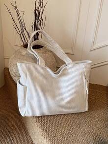 Torba typu tote z kordu, duża pojemność, nowa torba na ramię, torba szkolna do college'u, torba do szkoły