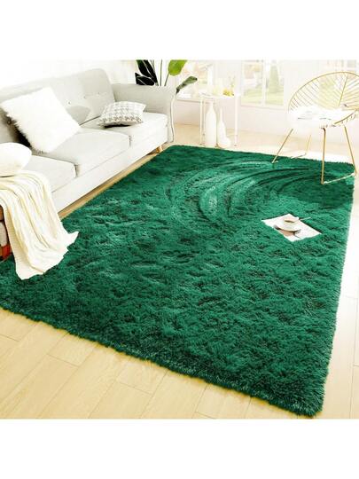Moderne Indoor Shaggy Vloerkleed Bedroom Living Room Dorm Home ative Polyester Fiber, Sponge Filling Lightweight Dark Groen Plush Area Rugs Super Zachte Comfy Accent Festive Vloer Tapijt