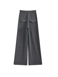 Quần Harem kẻ sọc mới thu đông dành cho nữ, quần ống rộng ống đứng ôm dáng thời trang đa năng (Họa tiết sọc ngẫu nhiên) - Xám - Xem 6