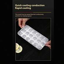 Pssopp Bandejas de Cubitos de Hielo Bandeja de Molde de Hielo de Acero Inoxidable para Hacer Bolas de Hielo de 18 Rejillas para Uso en Fiestas de Bar en el Hogar - como en la foto - Ver 3