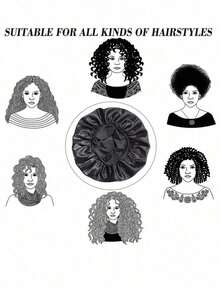 1/2 Pieces Silk Sleep Cap, Satin Hair Cap, Soft Elastic Band Silk Sleep Cap, Curly Hair Silk Headband Hair Sleep Cap - Multicolor - View 7