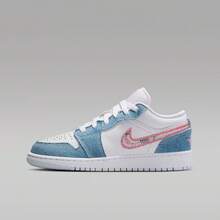 Nike Air Jordan 1 Low SE (GS) 女款休闲运动鞋 HQ2001-400 - 藍/藏青黑/灰 - 查看 7