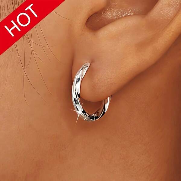 Hochwertige modische verdrehte hypoallergene Ohrringe, bequem und vielseitig, minimalistisches elegantes Design, geeignet für den täglichen Gebrauch oder Partys, ein durchdachtes Geschenk für Frauen