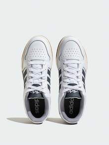 Adidas ENTRAP Comfortable Versatile Non-Slip Durable Low-Top Retro Basketball Shoes, Unisex, White & Blue, Retro American Campus Style Teenage Vibe Basketball Sneakers - White - View 9