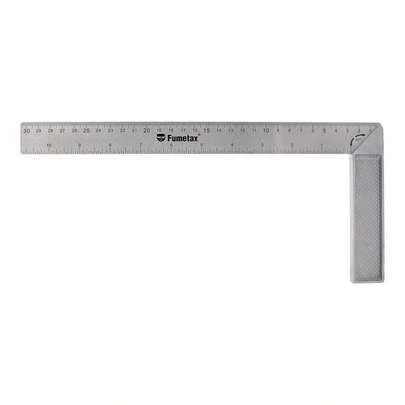 Escuadra de Carpintero Profesional FUMETAX | Regla de Precisión para Ángulos 90° | Acero Inoxidable y Mango de Aluminio | Trazado DIY y Madera SW-21301