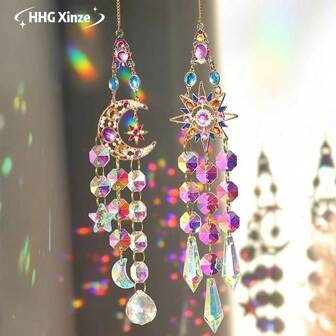 Bring You Colorful Sunshine Warmth In Cold Winter, Crystal Sunshine Catcher, New Year Gift, Home Decor, Projecting Vibrant Scenes Indoor & Outdoor, Hanging Wind Chime Style Garden Sunshine Catcher, Crystal Rainbow Maker, Indoor & Outdoor Decoration