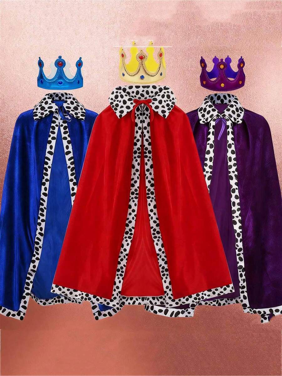 Christmas Birthday Party Stage Performance Decoration Props, Christmas King, Prince And Princess Cloaks And Capes, Festival Makeup Shows, Crown Headbands, Crutches, Party Props - Multicolor - View 1