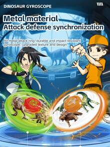 新款合金对战陀螺套装，带发射器和大号手柄，经典陀螺玩具，堆叠乐趣，竞技对战模式，男孩派对游戏，适合作为生日、圣诞节、新年礼物 - 紅色 - 查看 6