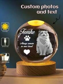 Personalized Crystal Ball Night Light ,Custom 2D Photos Crystal Ball LED Base With Colorful Light,Customized Christmas Gifts ,Personalized Gifts, Holiday Gifts, Birthdays, Anniversaries, Christmas, Personalized Christmas Ornament - Nhiều màu - Xem 7
