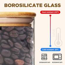 12 Glass Jars With Airtight Bamboo Lids, 16 Ounces 500 Ml Wide-Mouth Transparent Glass Food Storage Containers, Labeled Glass Kitchen Jars, Which Can Put Nuts, Coffee Beans, Seasonings, Biscuits. Christmas Gifts, Halloween Gifts - 12 - Xem 2