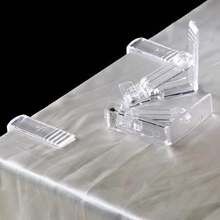Clip de plástico transparente para mantel, cubierta de mesa de Picnic para boda, soporte antideslizante para mantel de, Clips estables, abrazadera fija - 4 piezas - Ver 3