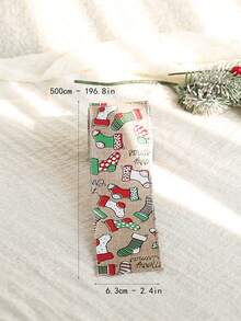 Ruy băng viền dây sắt Giáng sinh in vải trang trí ngày lễ nơ ruy băng, vật dụng trang trí cây thông Noel tự làm, phụ kiện tiệc, họa tiết bông tuyết và vớ ngụy trang - Tất kaki nhiều màu 6.3cm - Xem 8