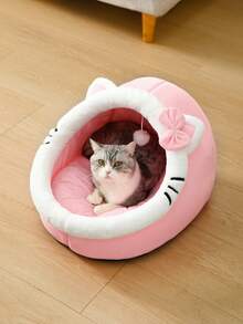 1pc Cozy & Cute Pet Cat Bed House, Removable & Washable Cat Shelter, Warm Pet Cave Nest For Rabbits, Small Dogs, Cats Indoor Use In Winter