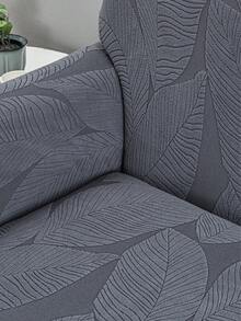 1 Vỏ bọc ghế sofa trang trí bằng vải nhung chống trượt, co giãn, vải Jacquard họa tiết lá màu xám nổi cho mùa thu/đông, phù hợp cho ghế sofa 1/2/3/4 chỗ ngồi, dùng cho mọi mùa - Màu xám đen - Xem 10