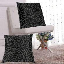 Leopard Print Texture Throw Pillow Cover Set Of 2 Decorative Square Pillowcase For Bedroom, Living Room, Sofa, Couch And Bed, 18x18 Inch,  Home Decor 2025 - Black Leopard - 查看 7