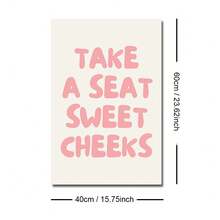 1 幅带框/无框 Take A Seat Sweet Cheeks 墙壁艺术海报帆布印刷极简主义绿色字体趣味浴室装饰画，适用于公寓、卫生间、客厅、现代家居装饰 - 彩色 - 查看 14