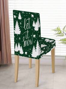 1pc/4pcs/6pcs/20pcs Christmas Stretch Chair Covers, Christmas Reindeer & Snowflake Xmas Gift, Wintergreen Tree Chair Back Protector Slipcover, Washable For Home, Dining Room, Living Room, Kitchen Decor - Multicolor - View 9