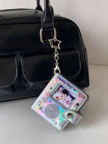 1 pièce Album photo Pentagramme de 2 pouces, album de collection de photos de passeport et d'autocollants, peut contenir 32 photos de 2 pouces, livré avec un porte-clés en forme d'étoile à accrocher sur un sac à dos, album pendentif brillant convenant aux fans