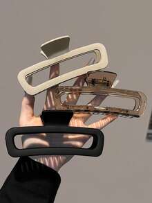 3 件/1 件女式超大 12 厘米/4.72 英寸棕色和黑色哑光塑料发爪夹，简约风格，百搭时尚配饰，优雅大方，适合日常佩戴、发型设计、洗脸、化妆、服装搭配发夹发夹发夹发夹秋冬发夹发饰女士度假装女士 - 彩色 - 查看 8