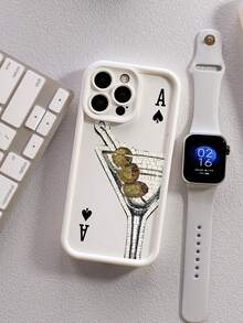 扑克鸡尾酒液体硅胶手机壳，全身保护防震防摔 TPU 软橡胶外壳，兼容 16/11/12/13/14/15/15 Pro/15 Plus/15 Pro Max/7 Plus/8 Plus/X/Xs Max/Xr/11 Pro/12 Pro/13 Pro/14 Pro/11 Pro Max/12 Pro Max/13 Pro Max/14 Pro Max/14 Plus/7/8/16 Pro/16 Plus/16 Pro Max/SE 和 - 米色 - 查看 3