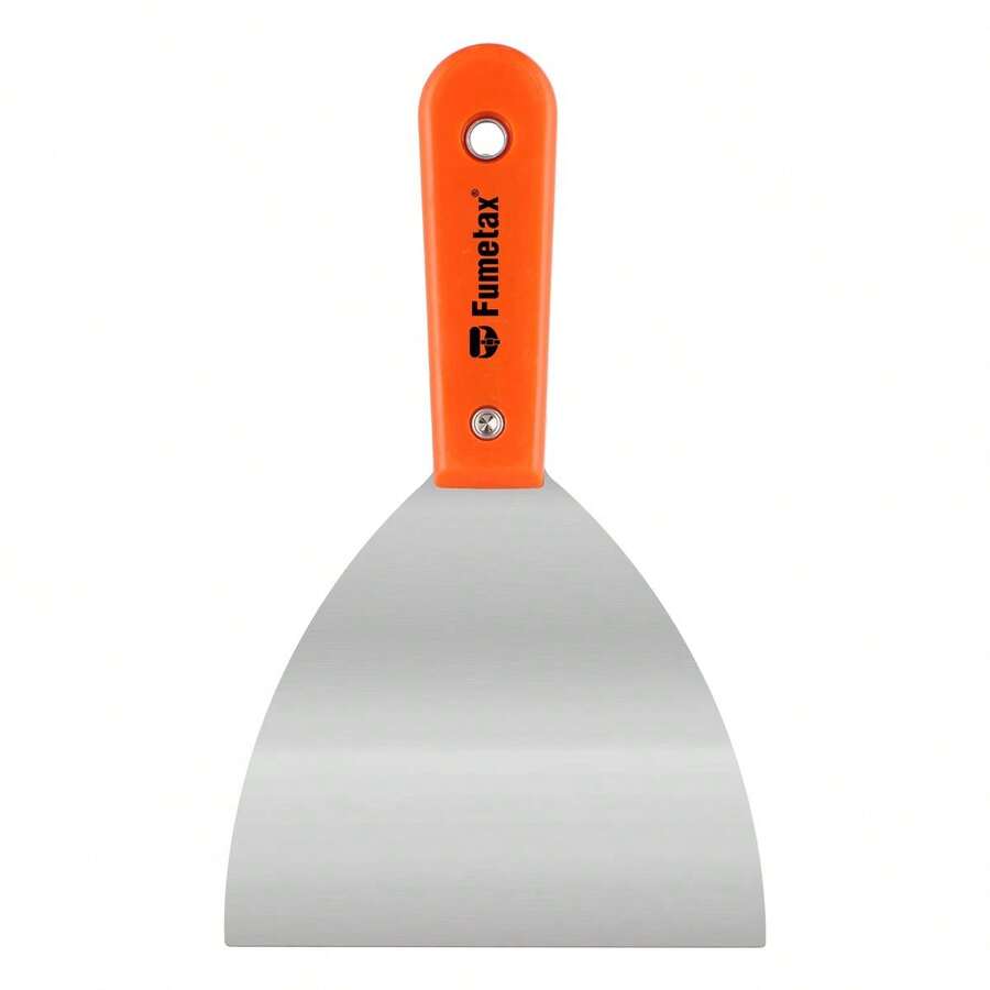 Espátula Rígida Profesional 5" FUMETAX | Masilla, Albañilería y Pintura | Hoja de Acero al Carbono para Raspar y Rellenar Grietas SW-6404055 - Plateado - Ver 1