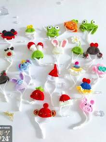 小型宠物针织帽，仓鼠专用小帽子，宠物仓鼠服装帽子，圣诞草帽可调节泰迪仓鼠头饰，泰迪仓鼠服装鹦鹉头饰，玄凤鹦鹉，豚鼠配饰