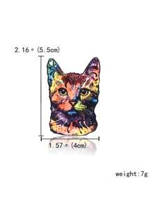 Colorful Cat Brooch Pin For Women Men Graceful Lovely Geometric Flower Animal Brooch Vintage Ethic Scarf Buckle Pin Accessory - Multicolor - View 10